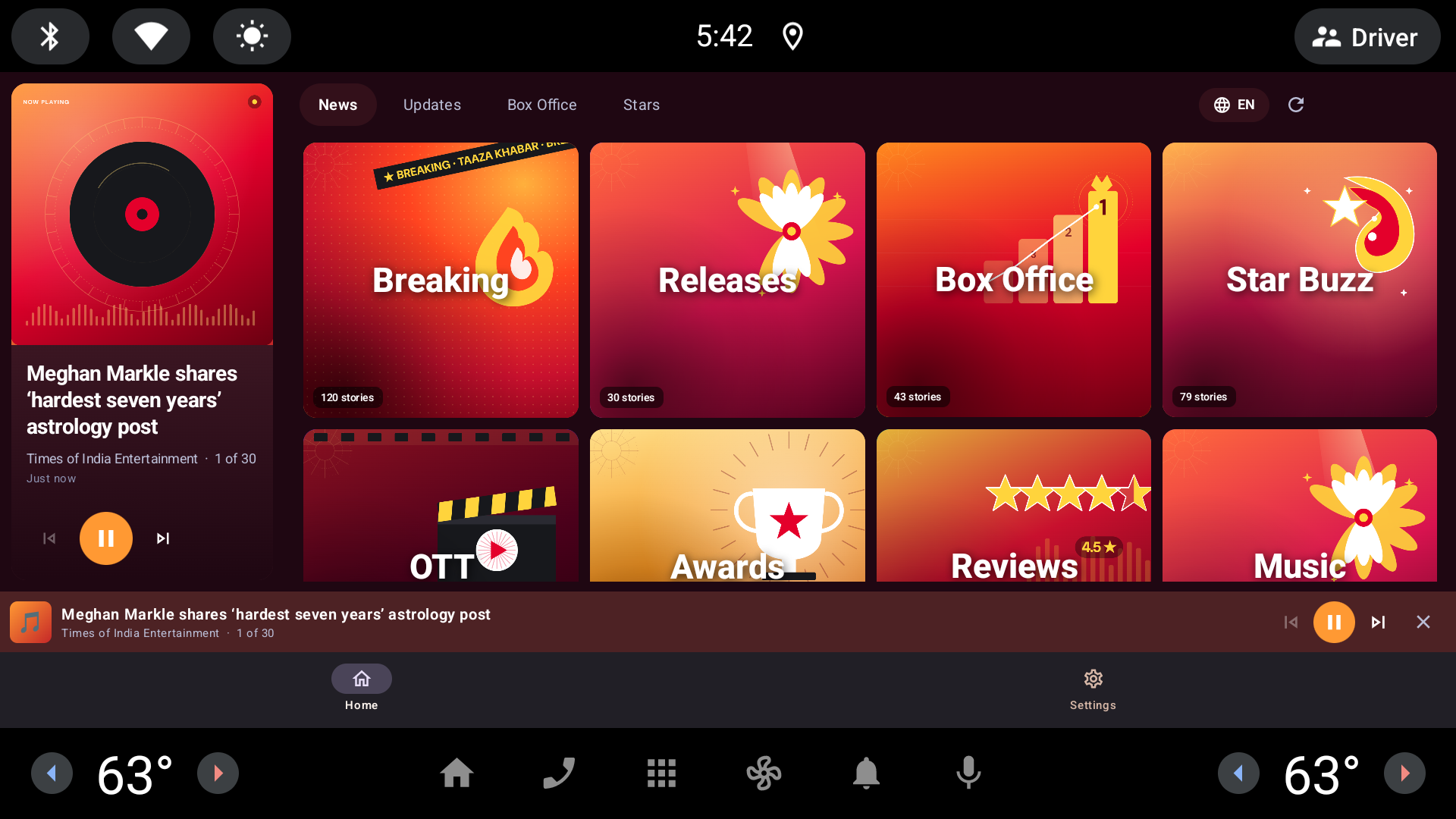 Bollywood Today playing an article on Android Automotive