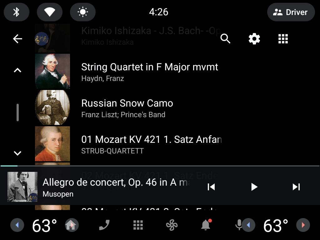 Classic Serenade on Android Automotive