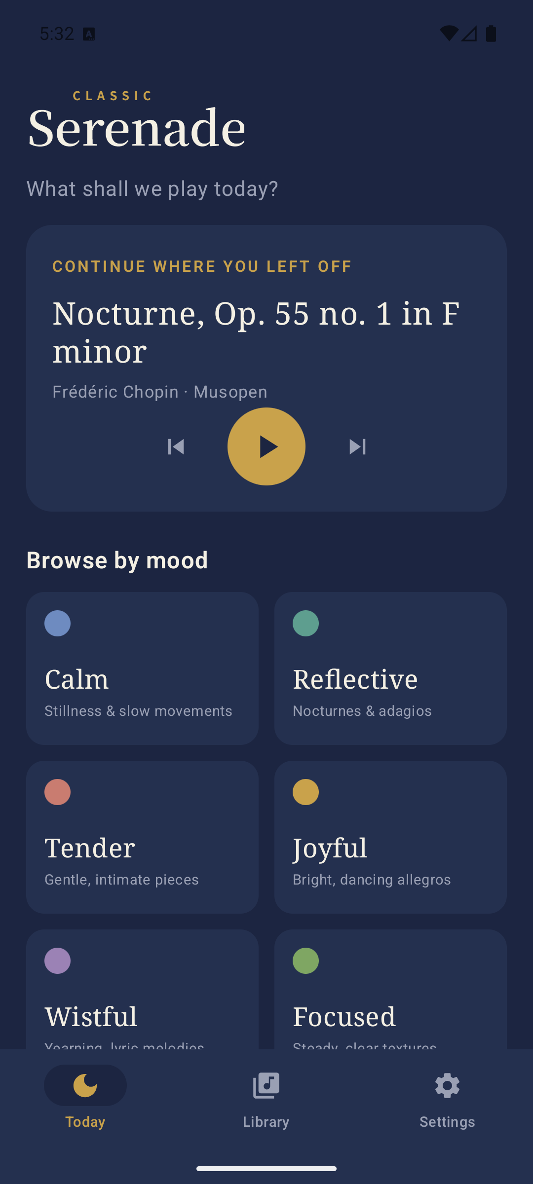 Classic Serenade on Android phone