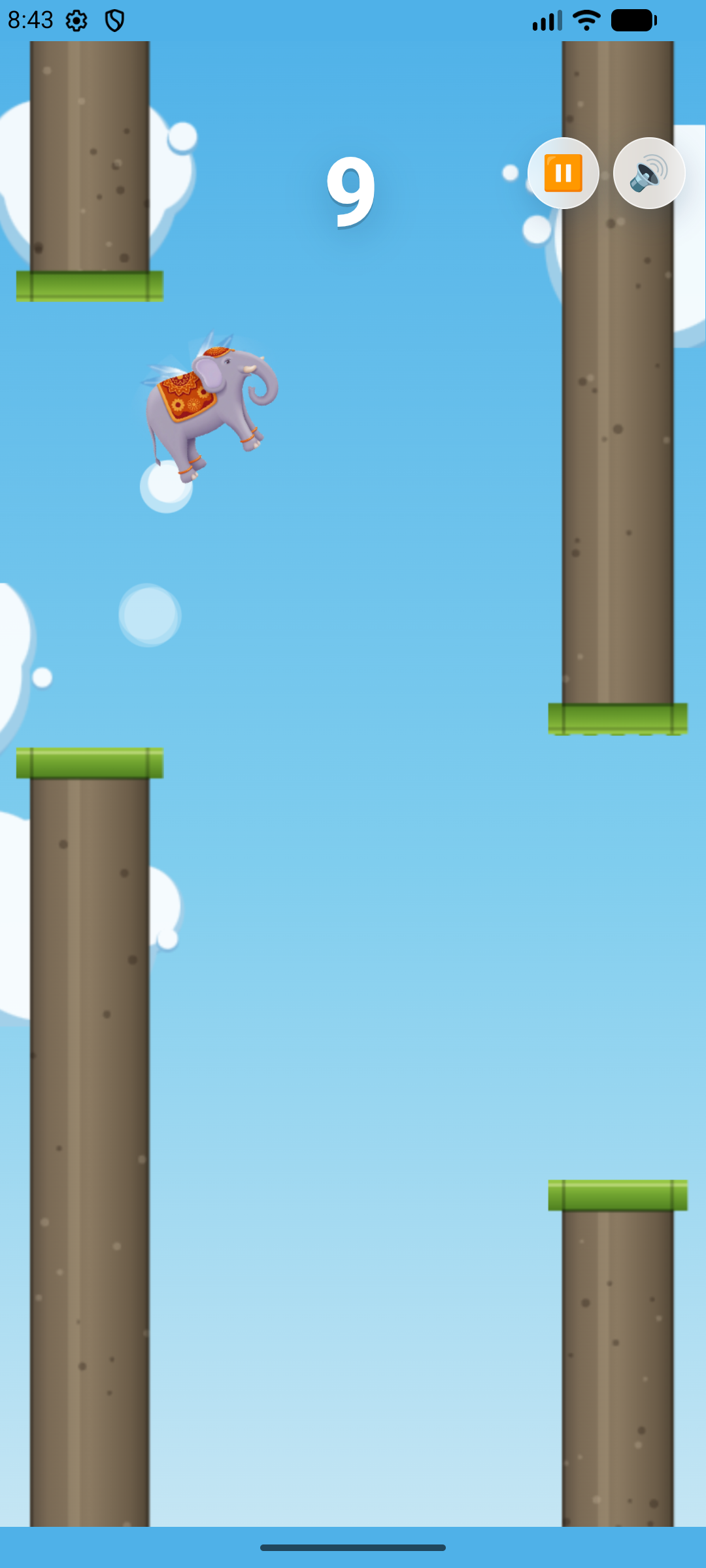 Flying Hathi menu screen on Android phone