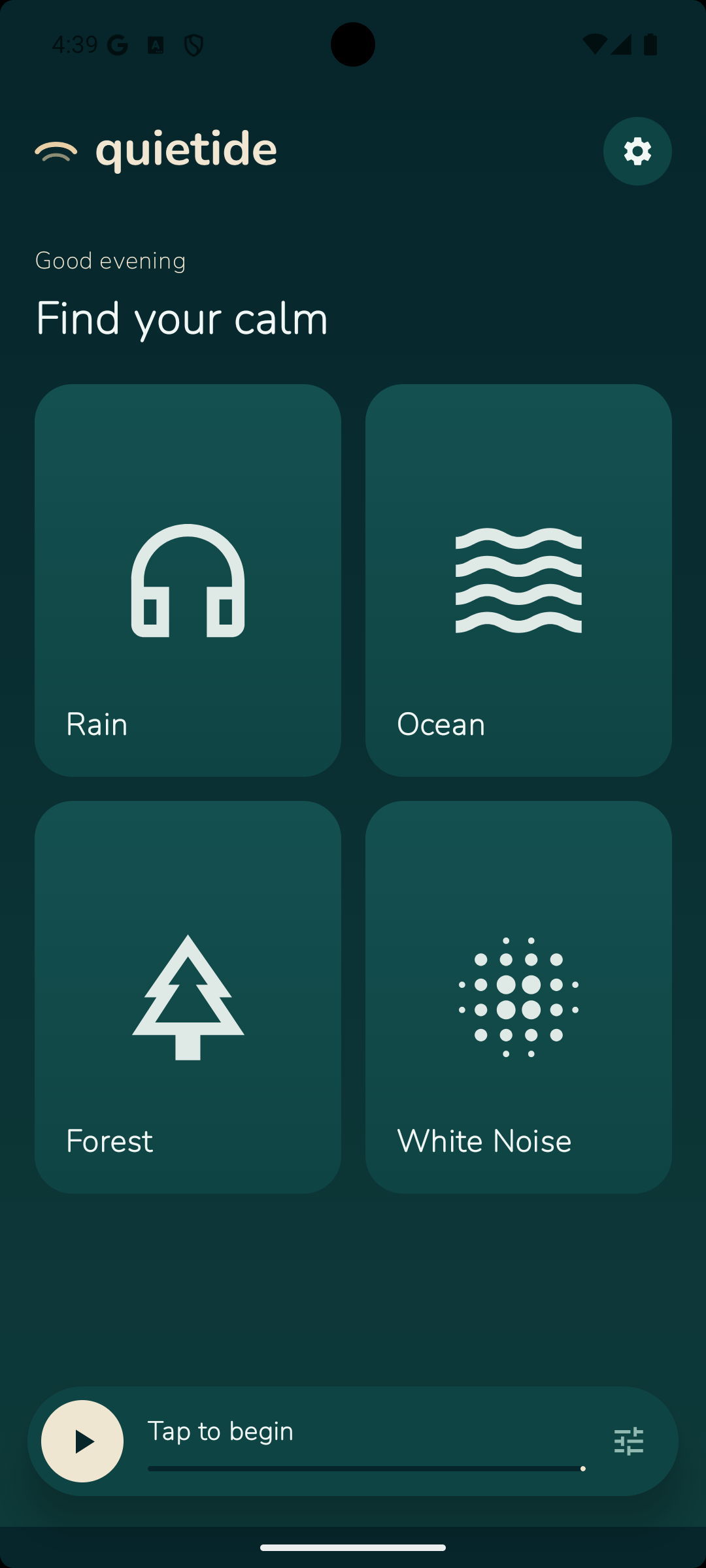 Quietide on Android phone
