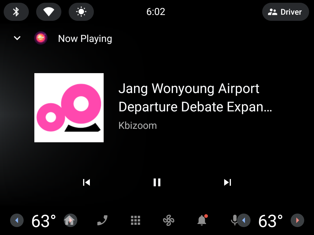 KPop Tropic playing on Android Automotive