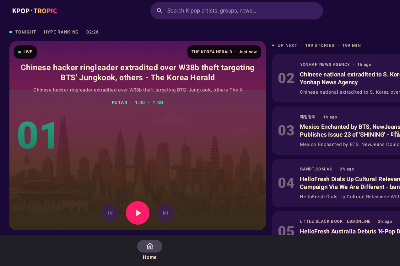 KPop Tropic on Android tablet