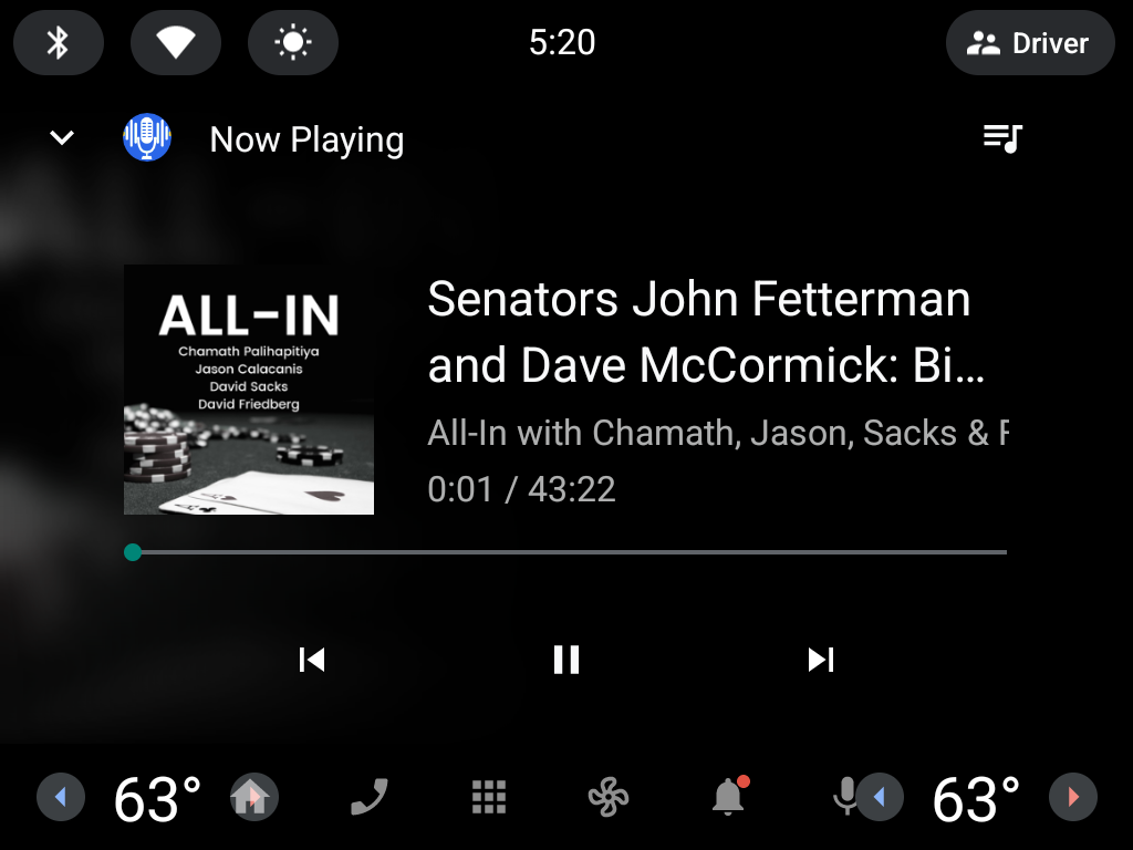 Podlingo Asia playing on Android Automotive