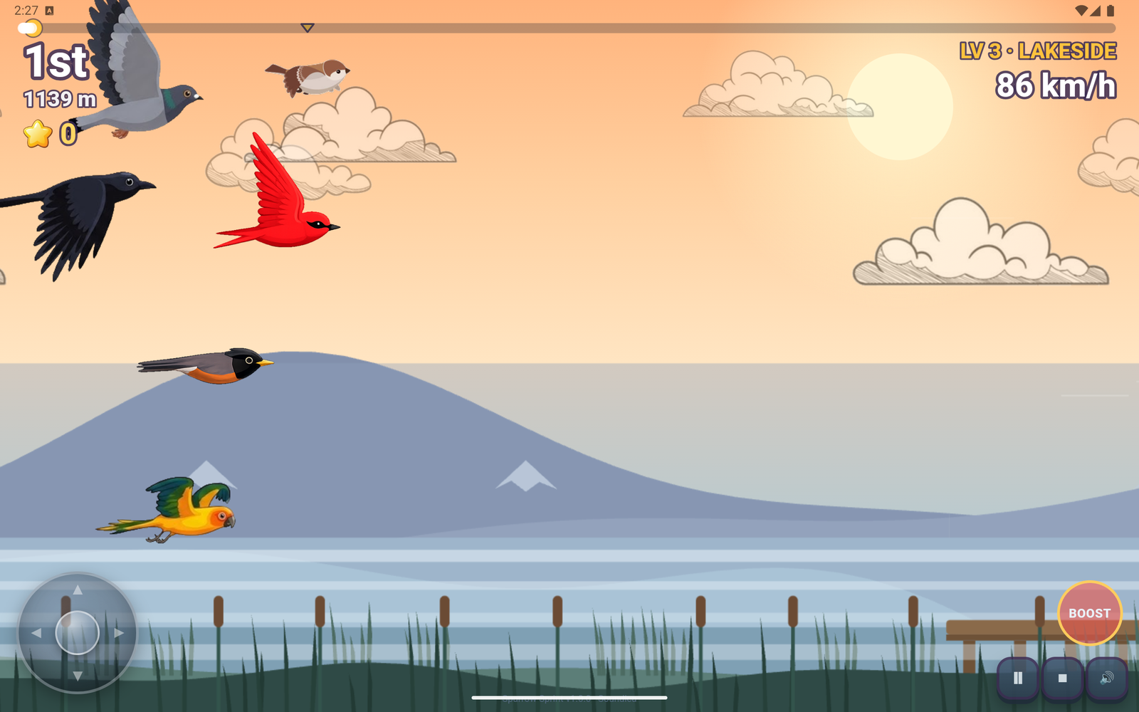 The full field spread across a tablet screen at sunset