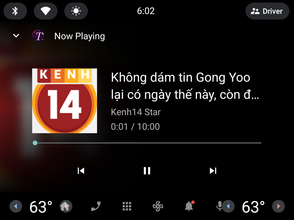 Tinh Tú playing on Android Automotive